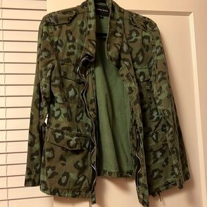 Army green leopard print jacket
